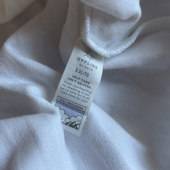 NWOT | Offline by Aerie White Ribbed Women's Top- Cropped - Size XXL - Picture 3 of 6